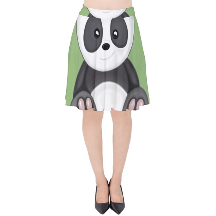 Cute Panda Velvet High Waist Skirt