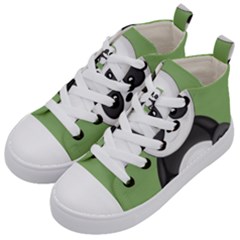 Cute Panda Kid s Mid-top Canvas Sneakers