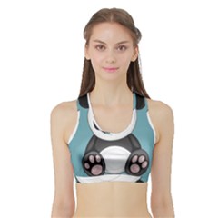 Cute Panda Sports Bra With Border