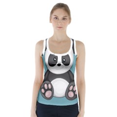 Cute Panda Racer Back Sports Top by Valentinaart