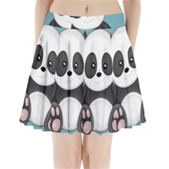 Cute Panda Pleated Mini Skirt by Valentinaart