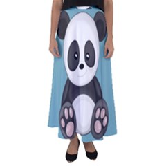 Cute Panda Flared Maxi Skirt by Valentinaart