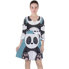 Cute Panda Ruffle Dress by Valentinaart