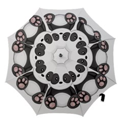 Cute Panda Hook Handle Umbrellas (large) by Valentinaart