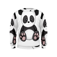 Cute Panda Kids  Sweatshirt by Valentinaart