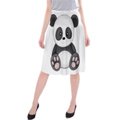 Cute Panda Midi Beach Skirt by Valentinaart