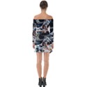 Abstract Flow River Black Off Shoulder Top with Skirt Set View2