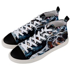 Abstract Flow River Black Men s Mid-top Canvas Sneakers