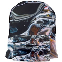 Abstract Flow River Black Giant Full Print Backpack