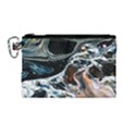 Abstract Flow River Black Canvas Cosmetic Bag (Medium) View1