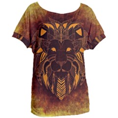 Lion Wild Animal Abstract Women s Oversized Tee by Celenk