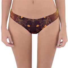 Lion Wild Animal Abstract Reversible Hipster Bikini Bottoms by Celenk