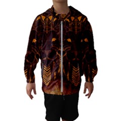 Lion Wild Animal Abstract Hooded Wind Breaker (kids) by Celenk