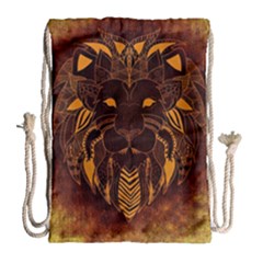 Lion Wild Animal Abstract Drawstring Bag (large) by Celenk