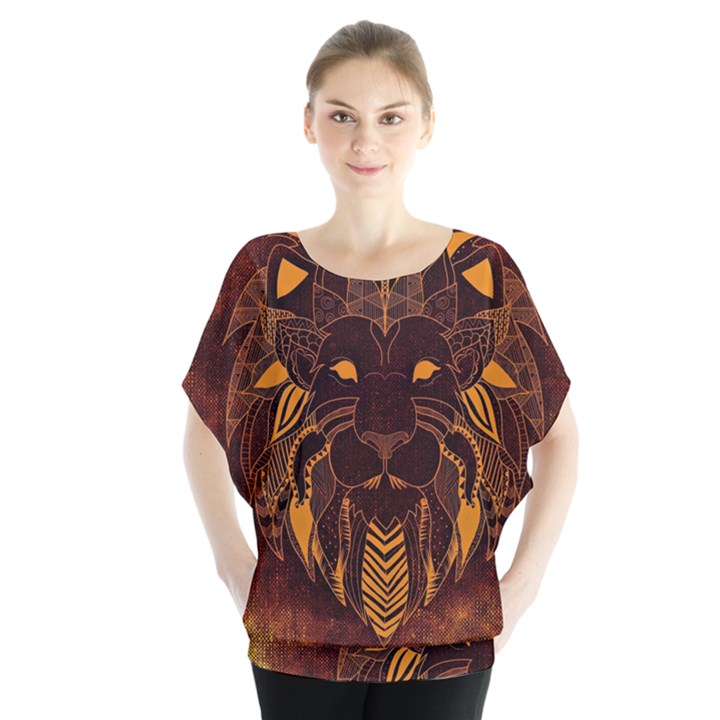 Lion Wild Animal Abstract Blouse