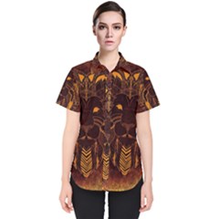 Lion Wild Animal Abstract Women s Short Sleeve Shirt