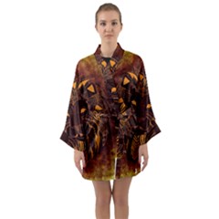 Lion Wild Animal Abstract Long Sleeve Kimono Robe