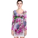 Blackberry Fruit Art Abstract Long Sleeve Bodycon Dress View1