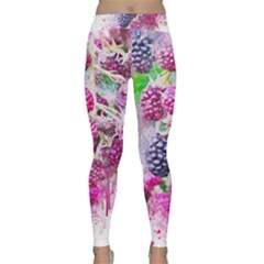 Blackberry Fruit Art Abstract Classic Yoga Leggings by Celenk