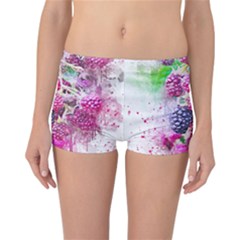 Blackberry Fruit Art Abstract Reversible Boyleg Bikini Bottoms by Celenk