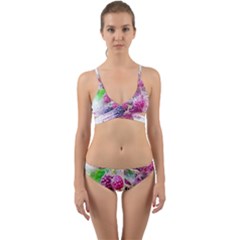 Blackberry Fruit Art Abstract Wrap Around Bikini Set