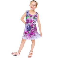 Blackberry Fruit Art Abstract Kids  Tunic Dress by Celenk