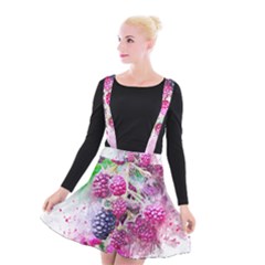 Blackberry Fruit Art Abstract Suspender Skater Skirt by Celenk