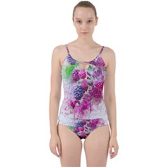 Blackberry Fruit Art Abstract Cut Out Top Tankini Set by Celenk