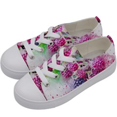 Blackberry Fruit Art Abstract Kids  Low Top Canvas Sneakers