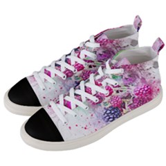 Blackberry Fruit Art Abstract Men s Mid-top Canvas Sneakers