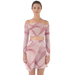 Background Light Glow Abstract Art Off Shoulder Top With Skirt Set