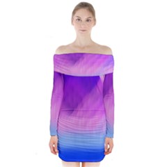 Background Art Abstract Watercolor Long Sleeve Off Shoulder Dress by Celenk