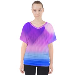 Background Art Abstract Watercolor V-neck Dolman Drape Top