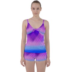 Background Art Abstract Watercolor Tie Front Two Piece Tankini