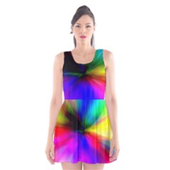 Creativity Abstract Alive Scoop Neck Skater Dress by Celenk