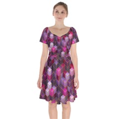 Cube Surface Texture Background Short Sleeve Bardot Dress by Celenk