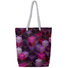 Cube Surface Texture Background Full Print Rope Handle Tote (small) by Celenk