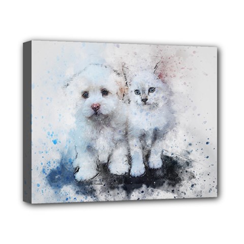 Cat Dog Cute Art Abstract Canvas 10  X 8  by Celenk