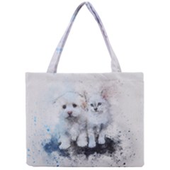 Cat Dog Cute Art Abstract Mini Tote Bag by Celenk