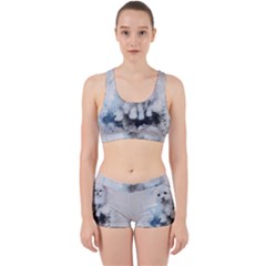 Cat Dog Cute Art Abstract Work It Out Sports Bra Set by Celenk