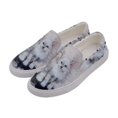 Cat Dog Cute Art Abstract Women s Canvas Slip Ons