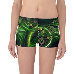 Flora Entwine Fractals Flowers Reversible Boyleg Bikini Bottoms by Celenk