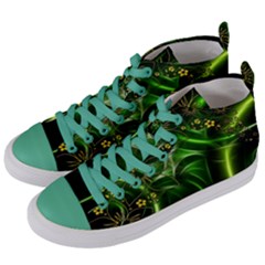 Flora Entwine Fractals Flowers Women s Mid-top Canvas Sneakers