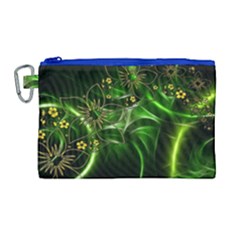 Flora Entwine Fractals Flowers Canvas Cosmetic Bag (large)