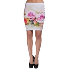 Flower Roses Art Abstract Bodycon Skirt by Celenk