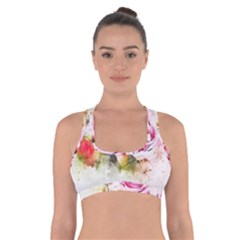 Flower Roses Art Abstract Cross Back Sports Bra by Celenk