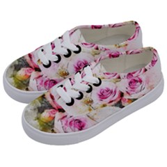 Flower Roses Art Abstract Kids  Classic Low Top Sneakers