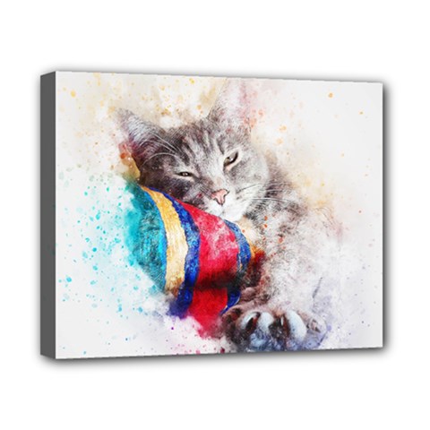 Cat Kitty Animal Art Abstract Canvas 10  X 8  by Celenk