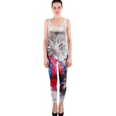 Cat Kitty Animal Art Abstract Onepiece Catsuit by Celenk