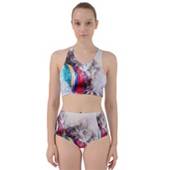 Cat Kitty Animal Art Abstract Racer Back Bikini Set by Celenk